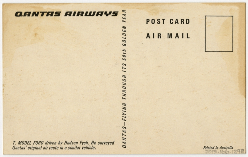 Image: postcard: Qantas Airways, Model T Ford