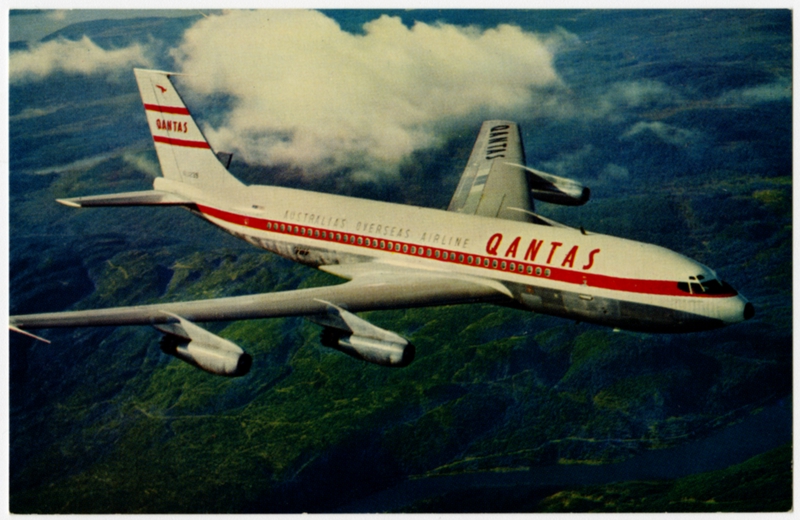 Image: postcard: Qantas Empire Airways, Boeing 707