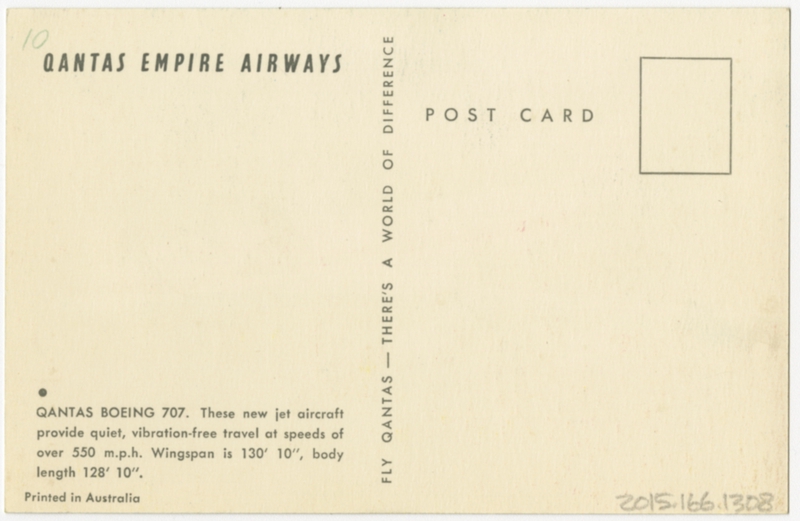Image: postcard: Qantas Empire Airways, Boeing 707