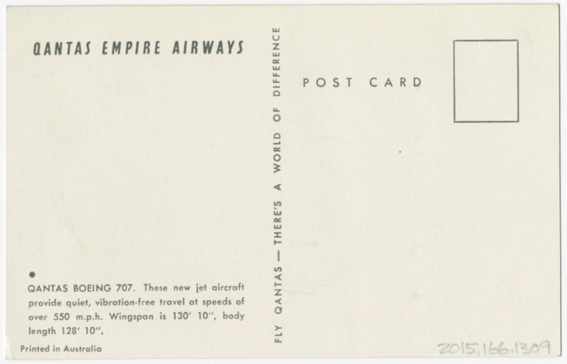 Image: postcard: Qantas Empire Airways, Boeing 707