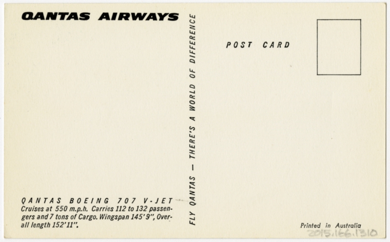 Image: postcard: Qantas Airways, Boeing 707