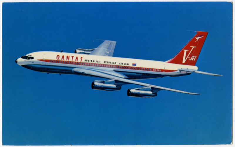 Image: postcard: Qantas Airways, Boeing 707