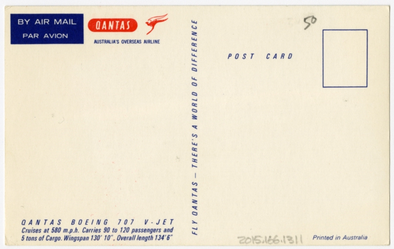 Image: postcard: Qantas Airways, Boeing 707