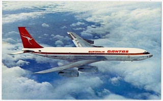 Image: postcard: Qantas Airways, Boeing 707