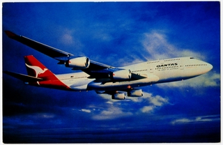 Image: postcard: Qantas Airways, Boeing 747-400