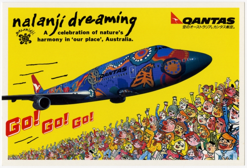Image: postcard: Qantas Airways, Boeing 747, Nalangi Dreaming