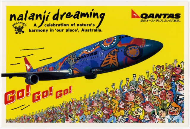 Postcard: Qantas Airways, Boeing 747, Nalangi Dreaming