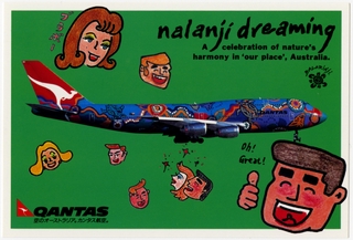 Image: postcard: Qantas Airways, Boeing 747, Nalangi Dreaming