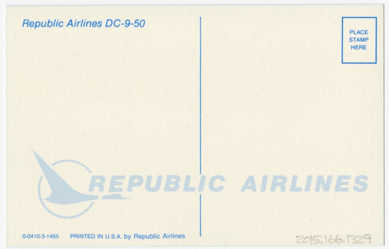 Image: postcard: Republic Airlines, Douglas DC-9-50