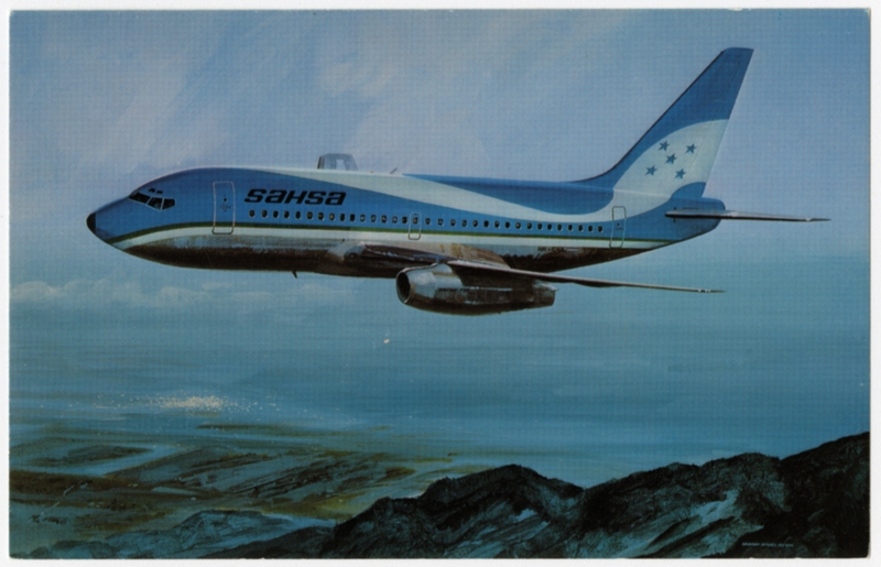 Image: postcard: SAHSA, Boeing 737-200