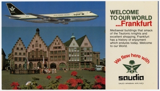 Image: postcard: Saudia Airlines, Boeing 747, Frankfurt