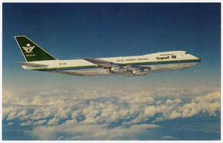 Image: postcard: Saudia Airlines, Boeing 747-168B