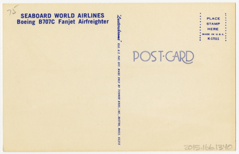 Image: postcard: Seaboard World Airlines, Boeing 707C