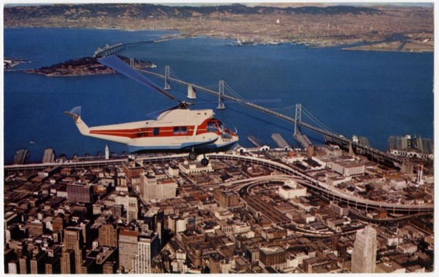 Postcard: San Francisco and Oakland Helicopter Airlines, Sikorsky S-62