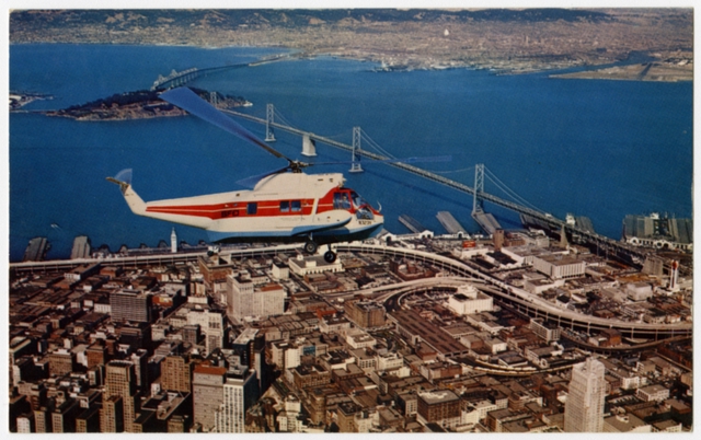 Postcard: San Francisco and Oakland Helicopter Airlines, Sikorsky S-62, San Francisco