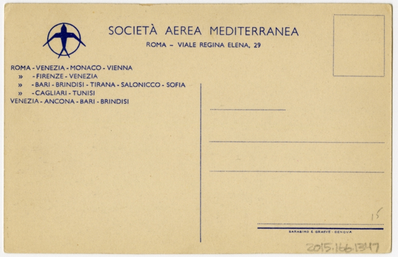 Image: postcard: Societa Aerea Mediterranea