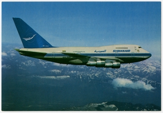 Image: postcard: Syrian Air, Boeing 747SP