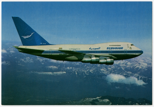 Postcard: Syrian Air, Boeing 747SP