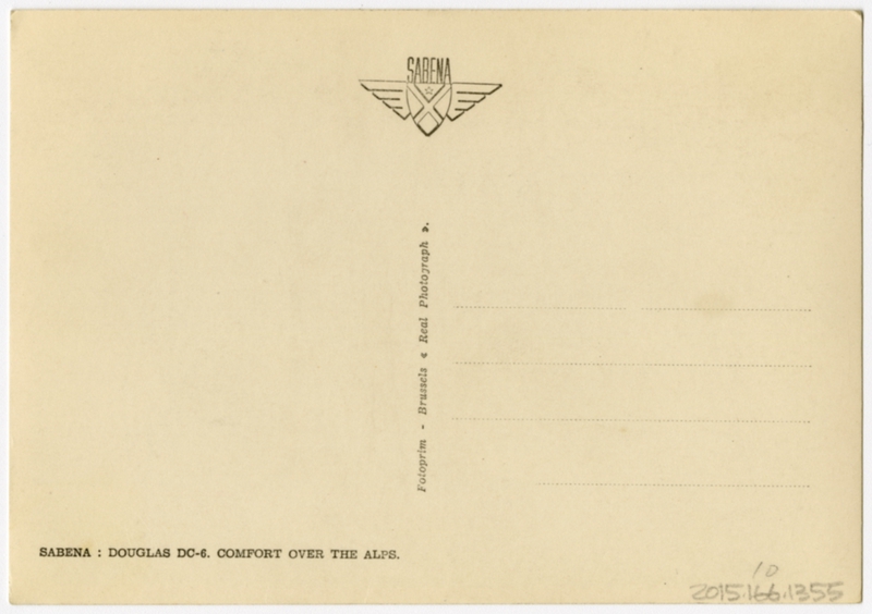 Image: postcard: Sabena Belgian Air Lines, Douglas DC-6