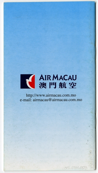 Image: timetable: Air Macau, pocket schedule
