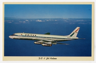 Image: postcard: United Air Lines, Douglas DC-8