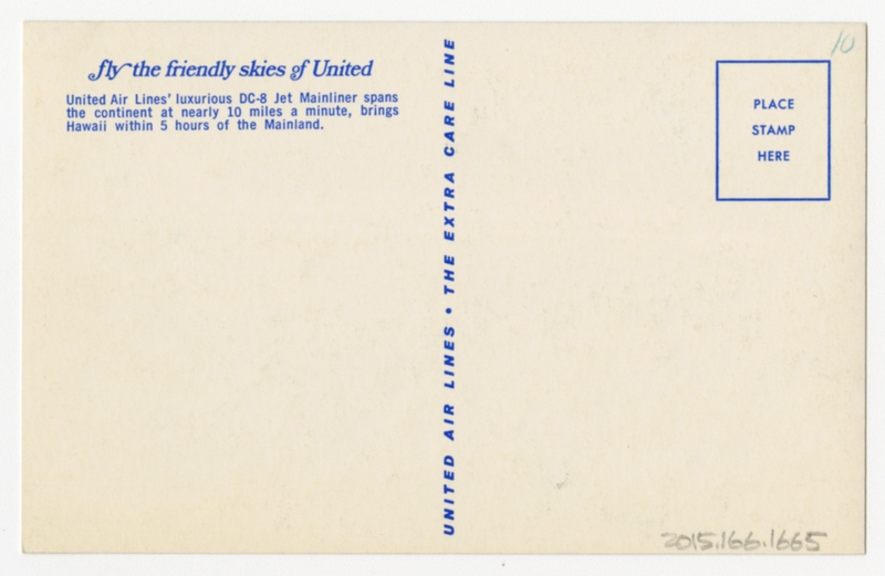 Image: postcard: United Air Lines, Douglas DC-8, Los Angeles