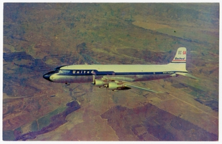 Image: postcard: United Air Lines, Douglas DC-6A