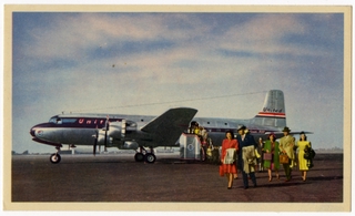 Image: postcard: United Air Lines, Douglas DC-6