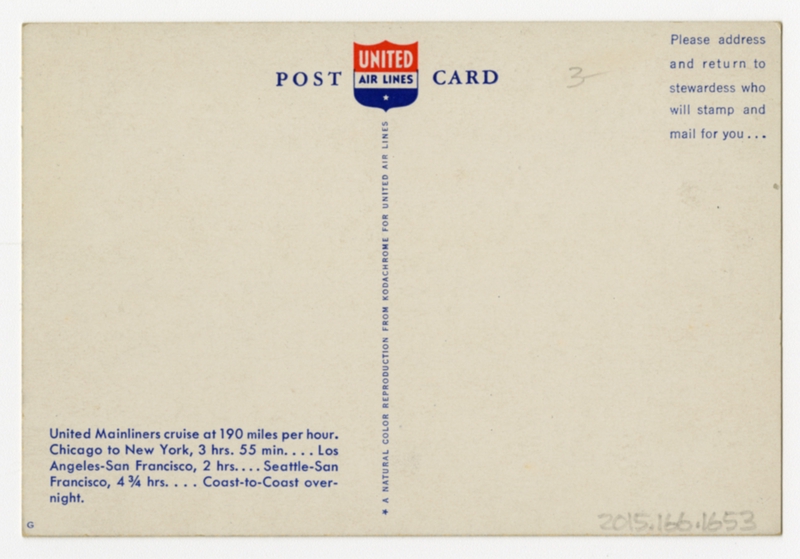 Image: postcard: United Air Lines, Douglas DC-3