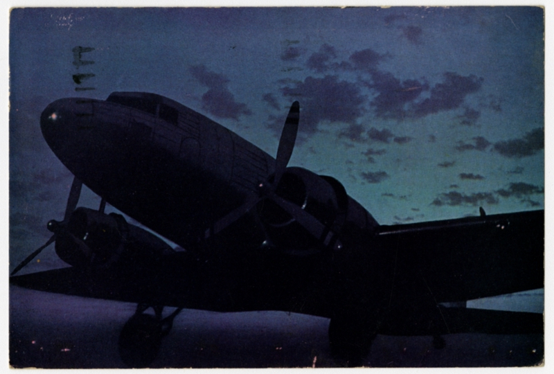 Image: postcard: United Air Lines, Douglas DC-3
