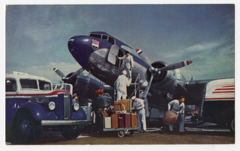 Image: postcard: United Air Lines, Douglas DC-3