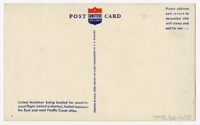 Image: postcard: United Air Lines, Douglas DC-3