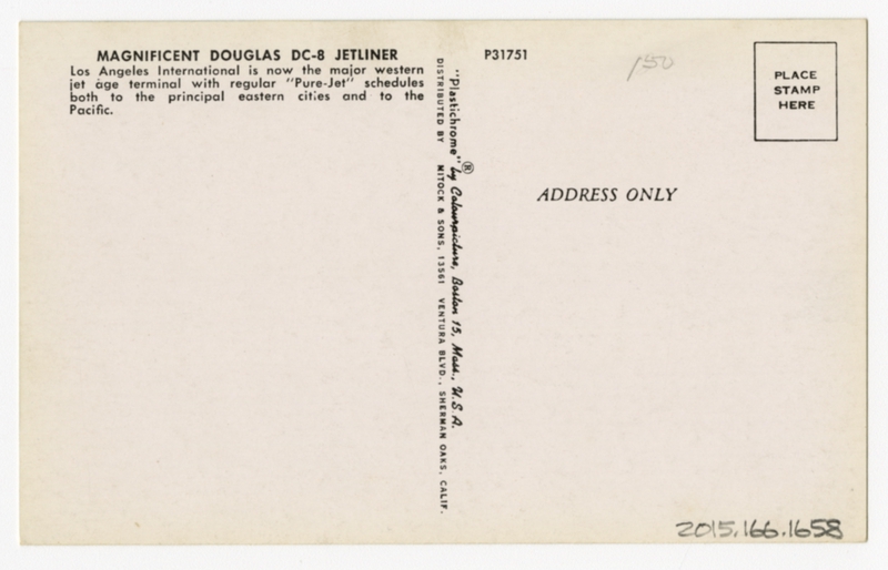 Image: postcard: United Air Lines, Douglas DC-8