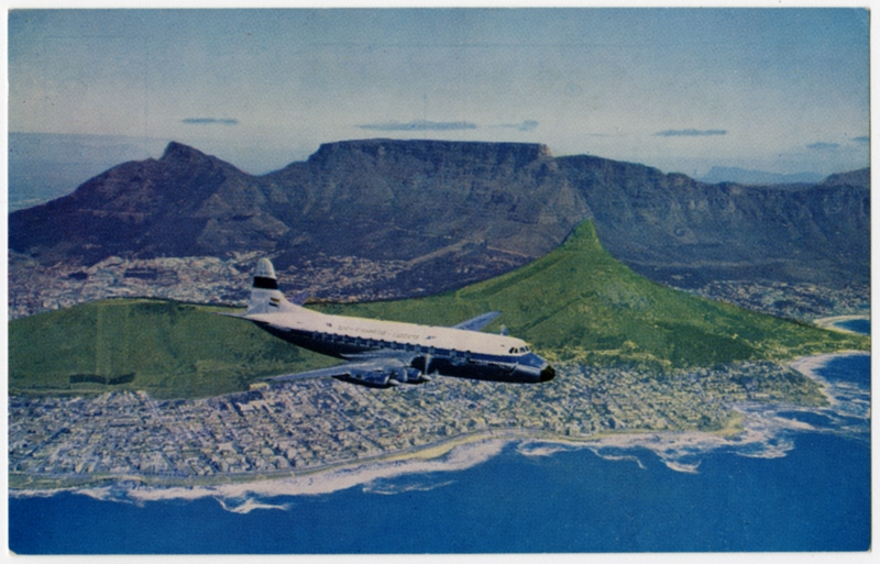 Image: postcard: South African Airways (SAA), Vickers Viscount, Cape Town