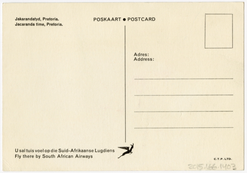 Image: postcard: South African Airways (SAA), Pretoria