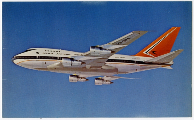 Postcard: South African Airways (SAA), Boeing 747SP