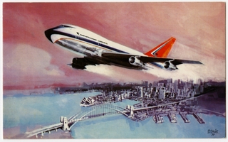 Image: postcard: South African Airways (SAA), Boeing 747SP, Sydney