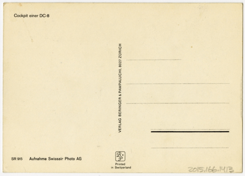 Image: postcard: Swissair, Douglas DC-8, cockpit
