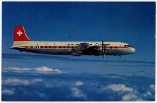 Image: postcard: Swissair, Douglas DC-6B