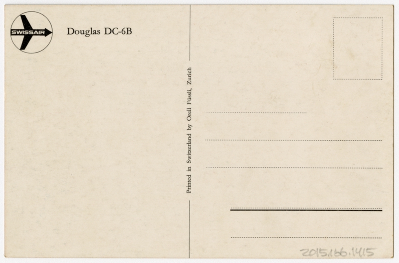 Image: postcard: Swissair, Douglas DC-6B