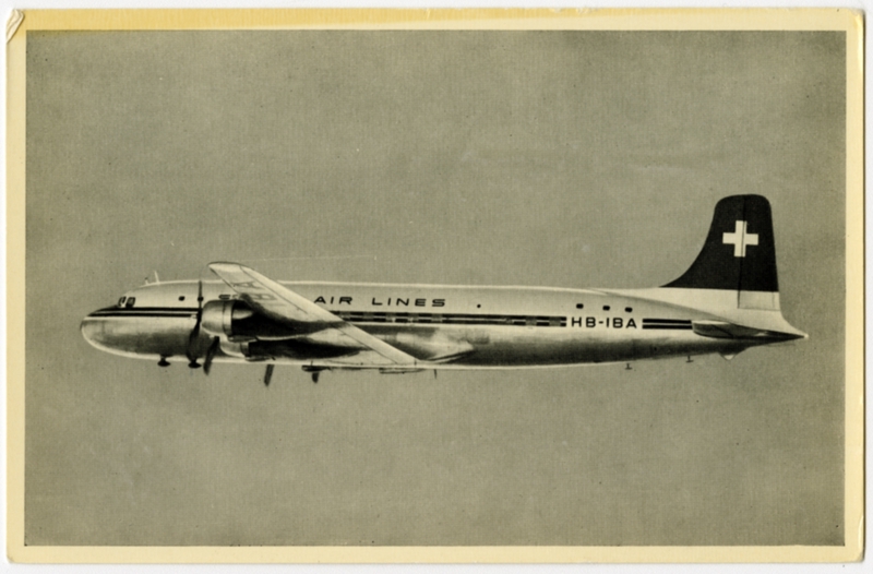 Image: postcard: Swissair, Douglas DC-6B