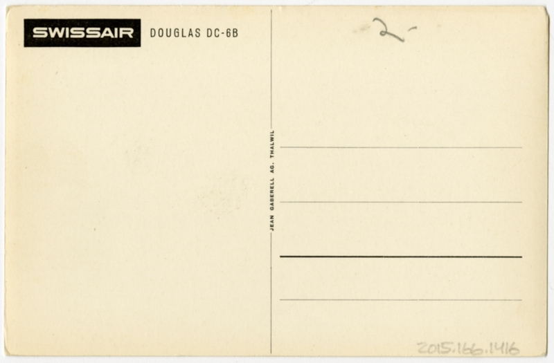 Image: postcard: Swissair, Douglas DC-6B