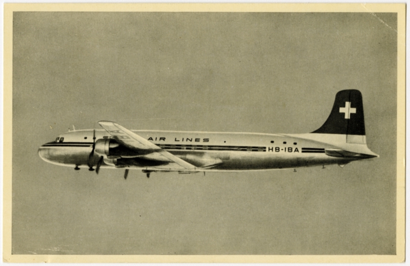Image: postcard: Swissair, Douglas DC-6B