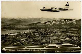 Image: postcard: Swiss Air Lines, Convair, Geneva Airport