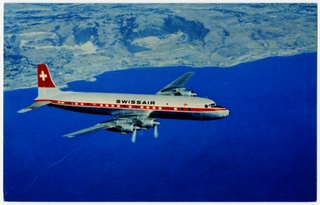 Image: postcard: Swissair, Douglas DC-7C