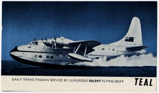 Image: postcard: Tasman Empire Airways Limited (TEAL), Short Solent