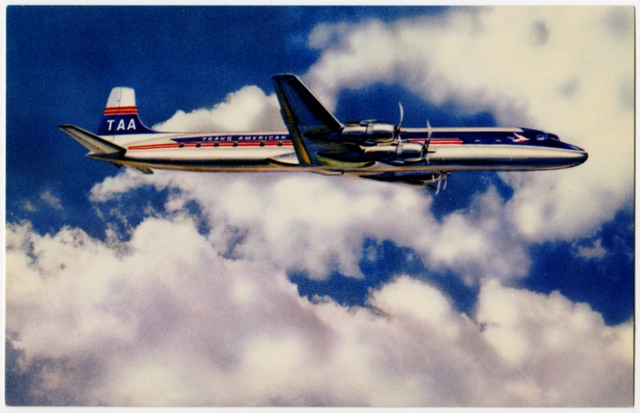 Postcard: Trans American Airlines, Douglas DC-6B
