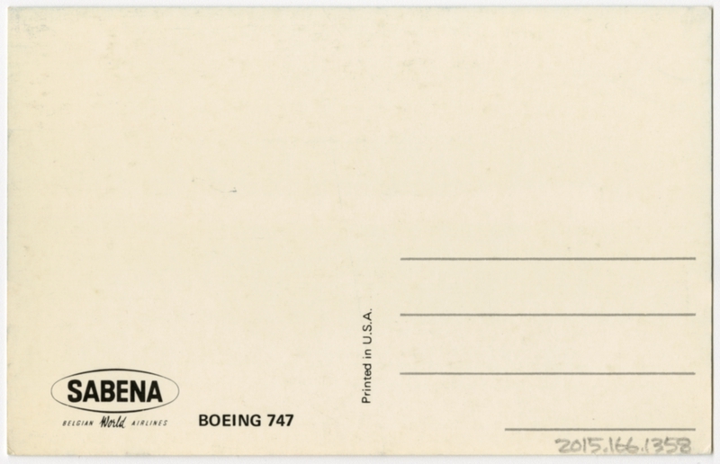 Image: postcard: Sabena Belgian Air Lines, Boeing 747