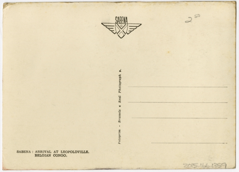 Image: postcard: Sabena, Douglas DC-4, Leopoldsville Airport