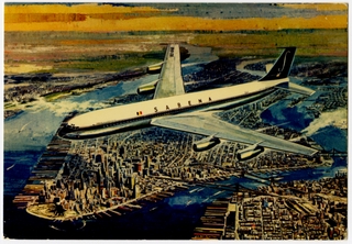 Image: postcard: Sabena Belgian Air Lines, Boeing 707, New York City